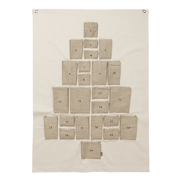 Ferm Living Pine Julekalenderophæng Maxi, Natural