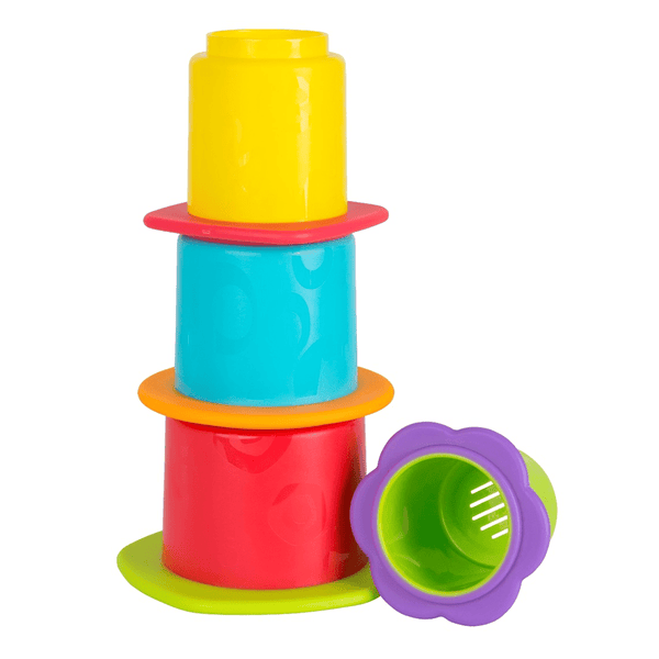 Playgro 4 stabelkopper med bidekant