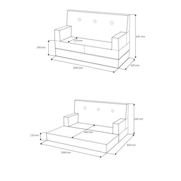by KlipKlap KK Kids Sofa, blomme
