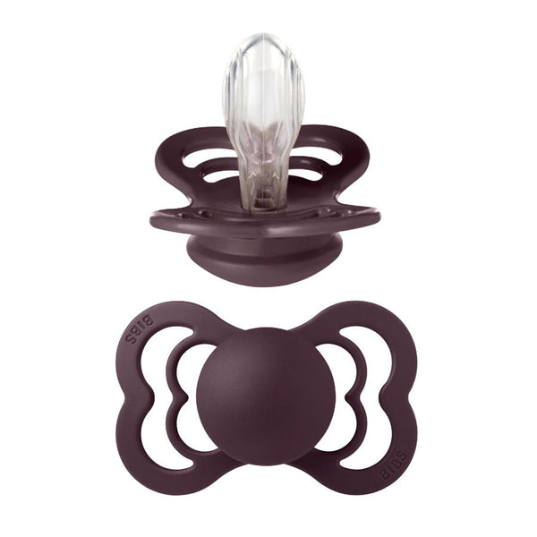 Bibs Supreme Silikone Sut, Str 2 - Plum