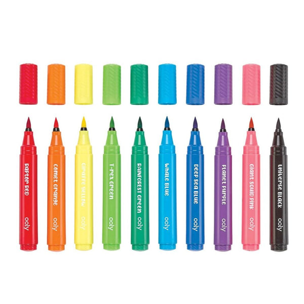 OOLY - Jumbo Penseltusser 10 Stk, Afvaskelige - Big Bright Brush