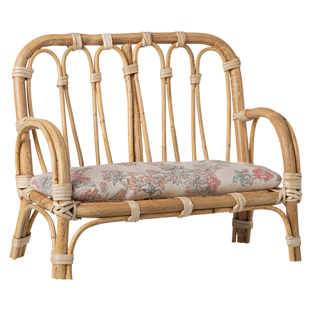 Maileg Rattan Sofa, Stor - Nature