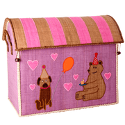 RICE opbevaringshus, party animal pink - stor