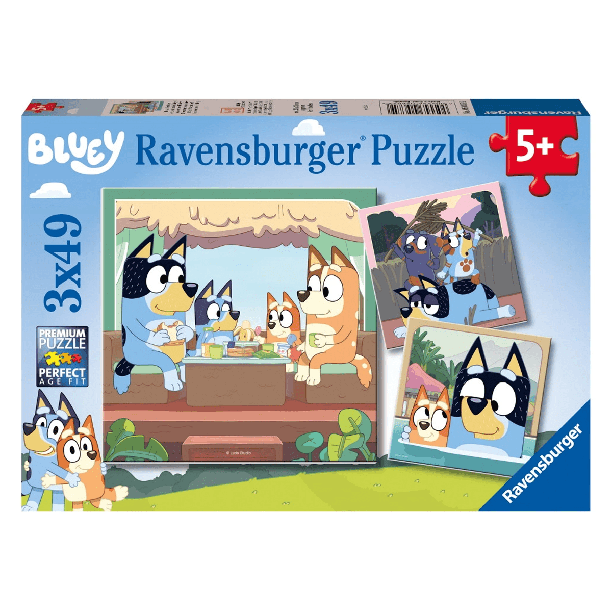 Bluey puslespil, 3x49 brikker