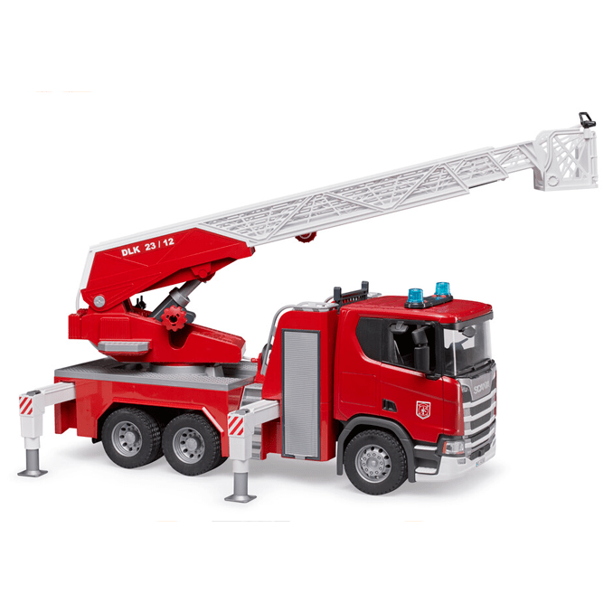 Bruder Scania Super 560R brandbil med stige og vandpumpe