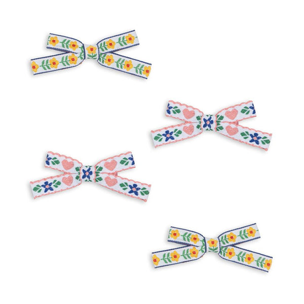 Konges Sløjd 4 - pak mini sløjfer, white/rose