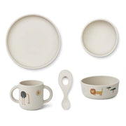 Liewood silicone baby - spisesæt, safari
