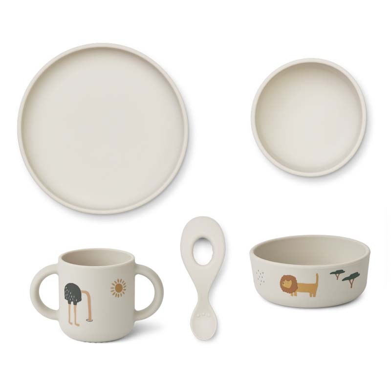 Liewood silicone baby - spisesæt, safari