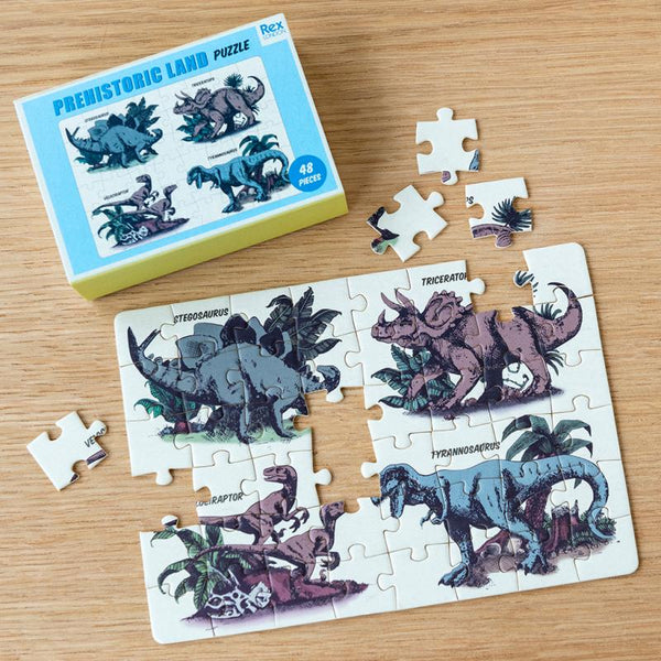 Jigsaw Puslespil i Tændstikæske, Prehistoric Land