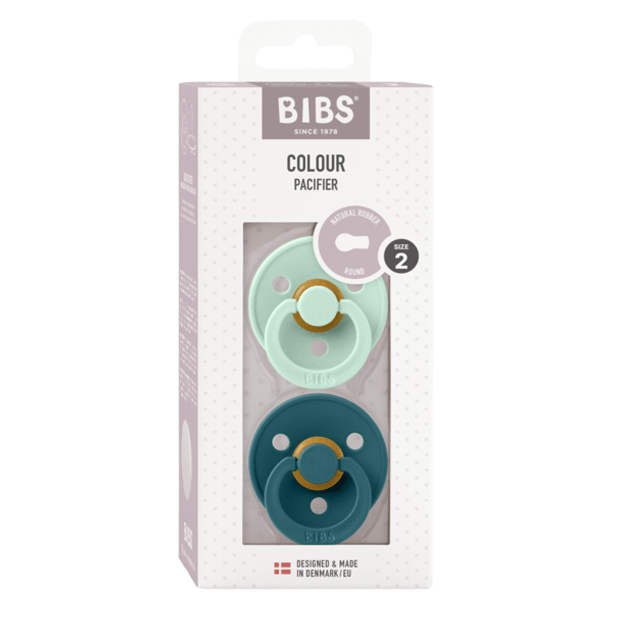 Bibs 2 - pak rund sut, str 2 - nordic mint/forest lake