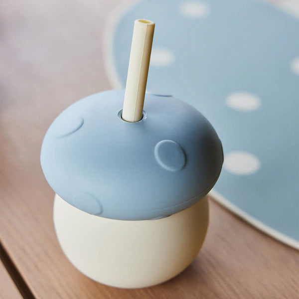 OYOY Mushroom kop, offwhite/blue