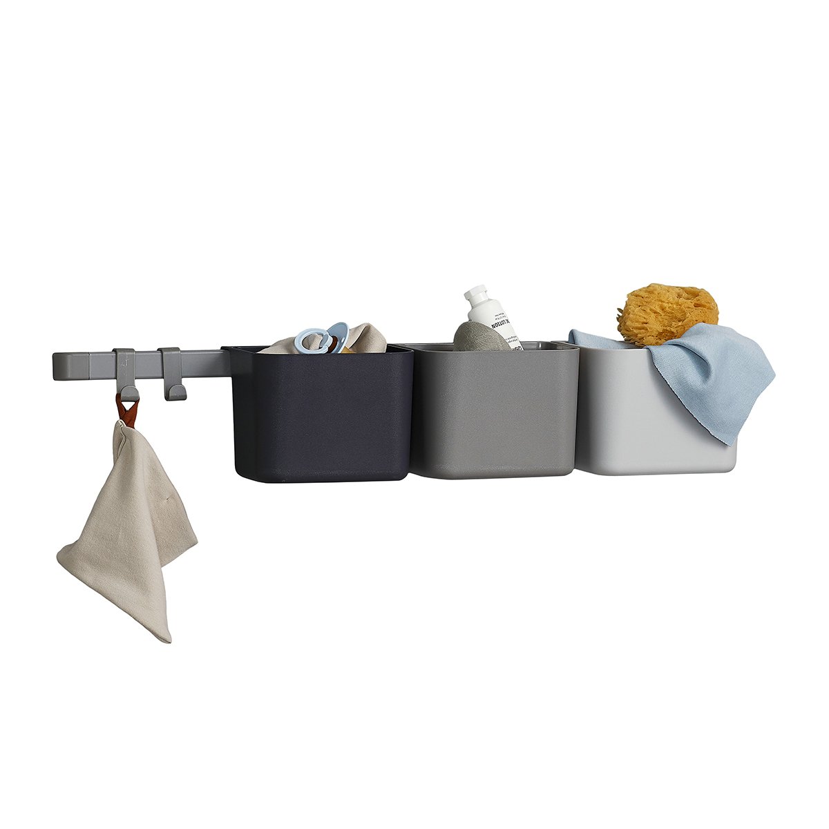 Leander bokse 3 pk. m. 1 lang skinne, Dusty Grey