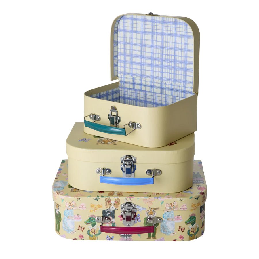 RICE Papkuffert 3 - pak med Nathalie Lété Print, Creme