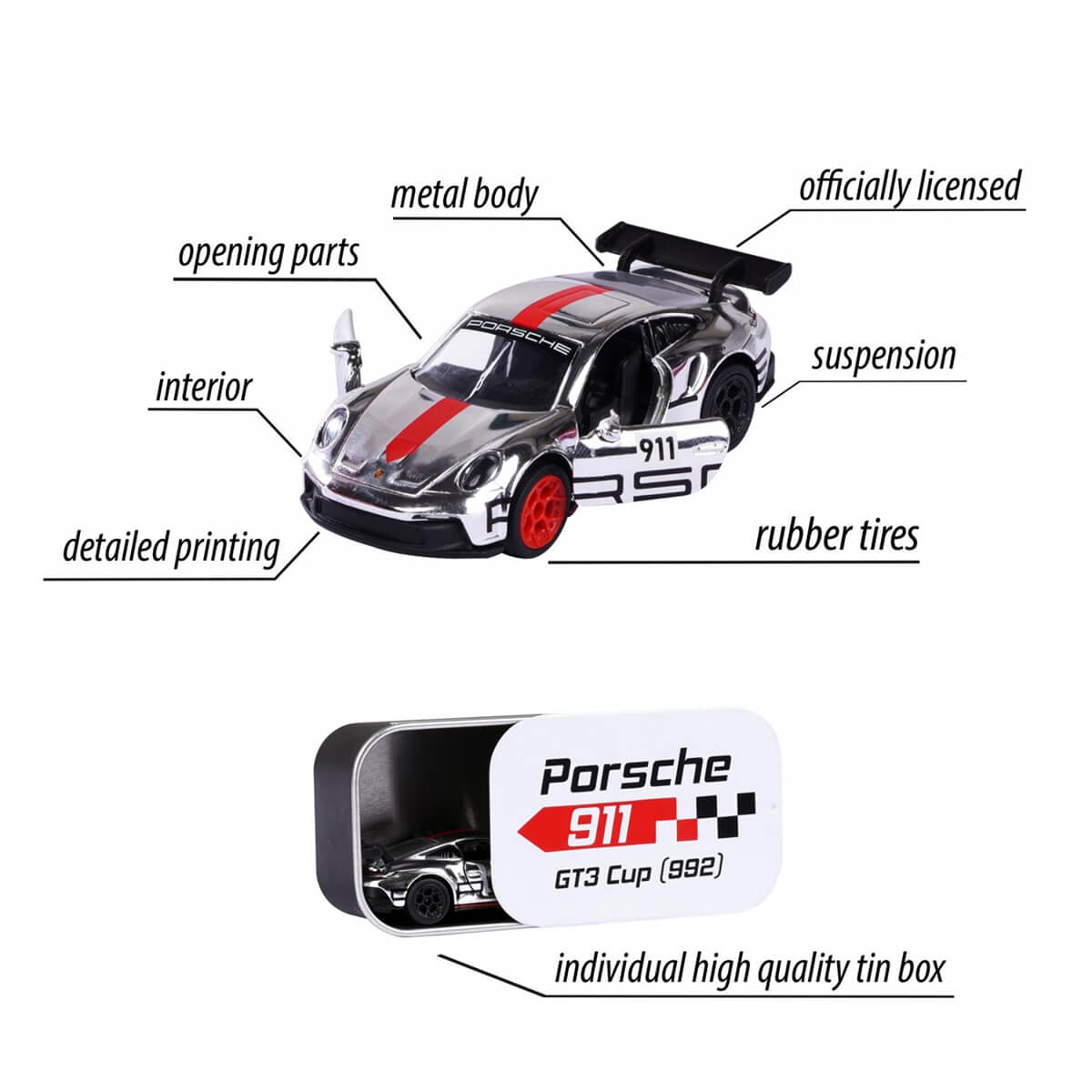Majorette Motorsport Porsche Deluxe, Asst