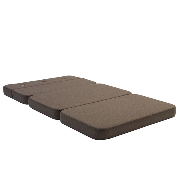 by KlipKlap 3 - fold sofa, 120 cm brun med sand knapper