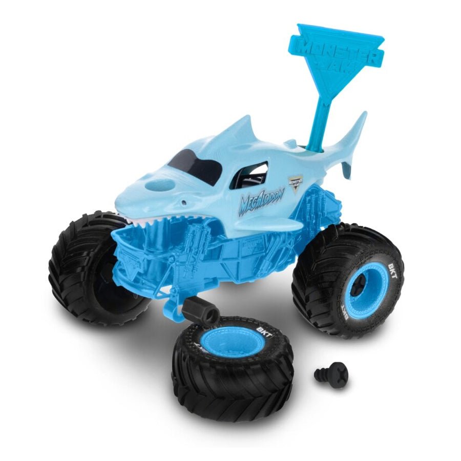 2-pak Mechanix Byg Din Egen Monstertruck med Megalodon & Grave Digger