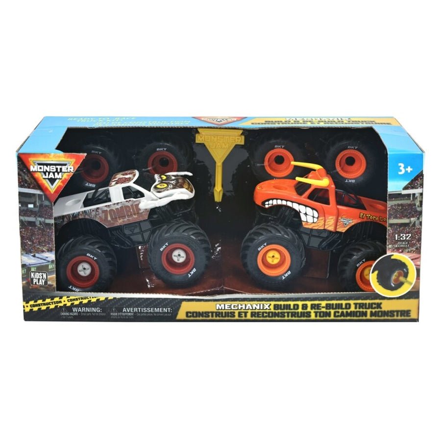2-pak Mechanix Byg Din Egen Monstertruck med Zombie & El Toro Loco