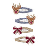 4er-Pack Haarspangen Rudolph and Bow