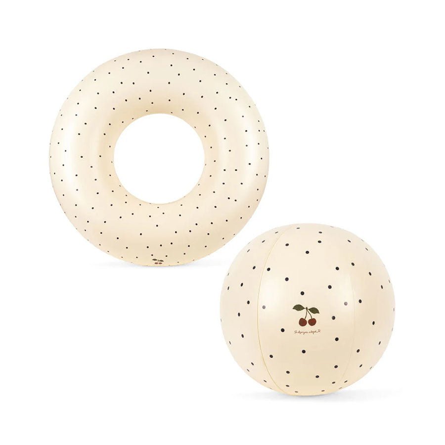 Badering og Beach Ball Sæt i Navy Dots