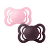 Bibs Supreme 2er-Pack Silikon-Schnuller, Gr. 1 - Baby Pink / Plum