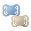 Bibs Supreme 2-Pack Silikon-Sauger, Gr. 1 - Vanilla / Sky Blue