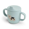 Done by Deer Silikon-Trinkbecher mit 2 Griffen, Tiny Farm Blau