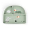 Silikon-Teller Stick&Stay mit Unterteilungen, Playground Green