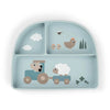 Done by Deer Stick & Stay Teller mit Unterteilungen, Tiny Farm Blau