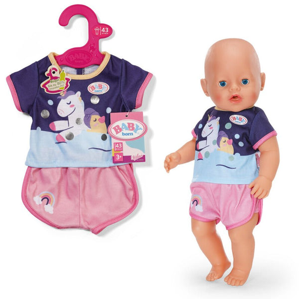 Dukke Pyjamas med Enhjørning (43 cm)