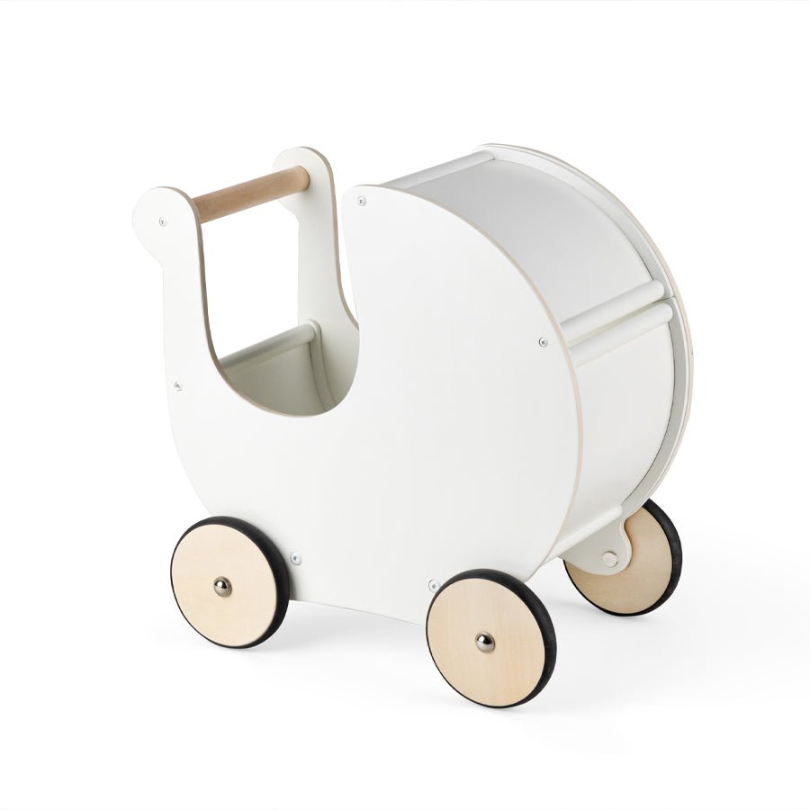 Dukkevogn i Træ i Classic White