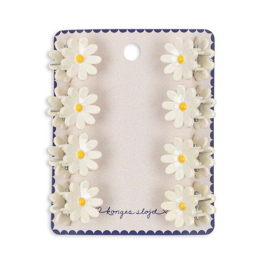 Konges Sløjd 8 - Pak Daisy Mini Hår Klemmer, Antique White