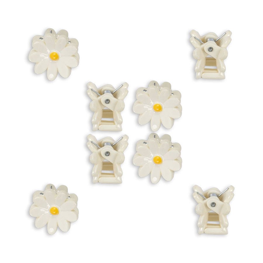 Konges Sløjd 8 - Pak Daisy Mini Hår Klemmer, Antique White