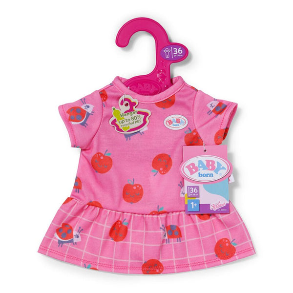 Pink Dukkekjole med Æbler (36 cm)