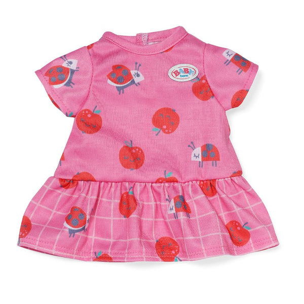 Pink Dukkekjole med Æbler (36 cm)