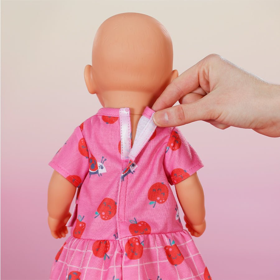 Pink Dukkekjole med Æbler (36 cm)