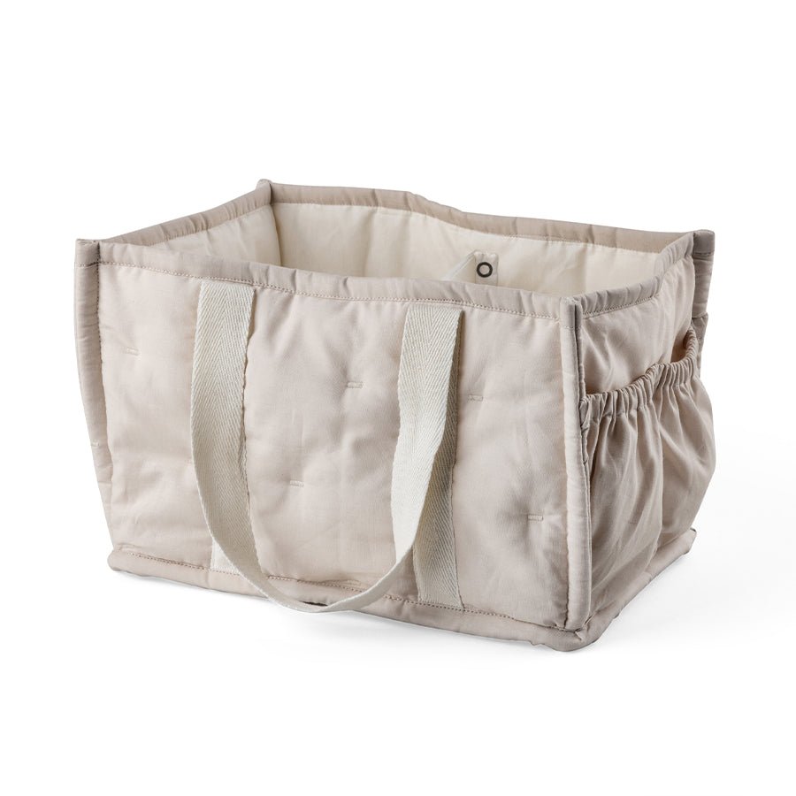 Pusleopbevaringskurv med Hanke i Morning Beige