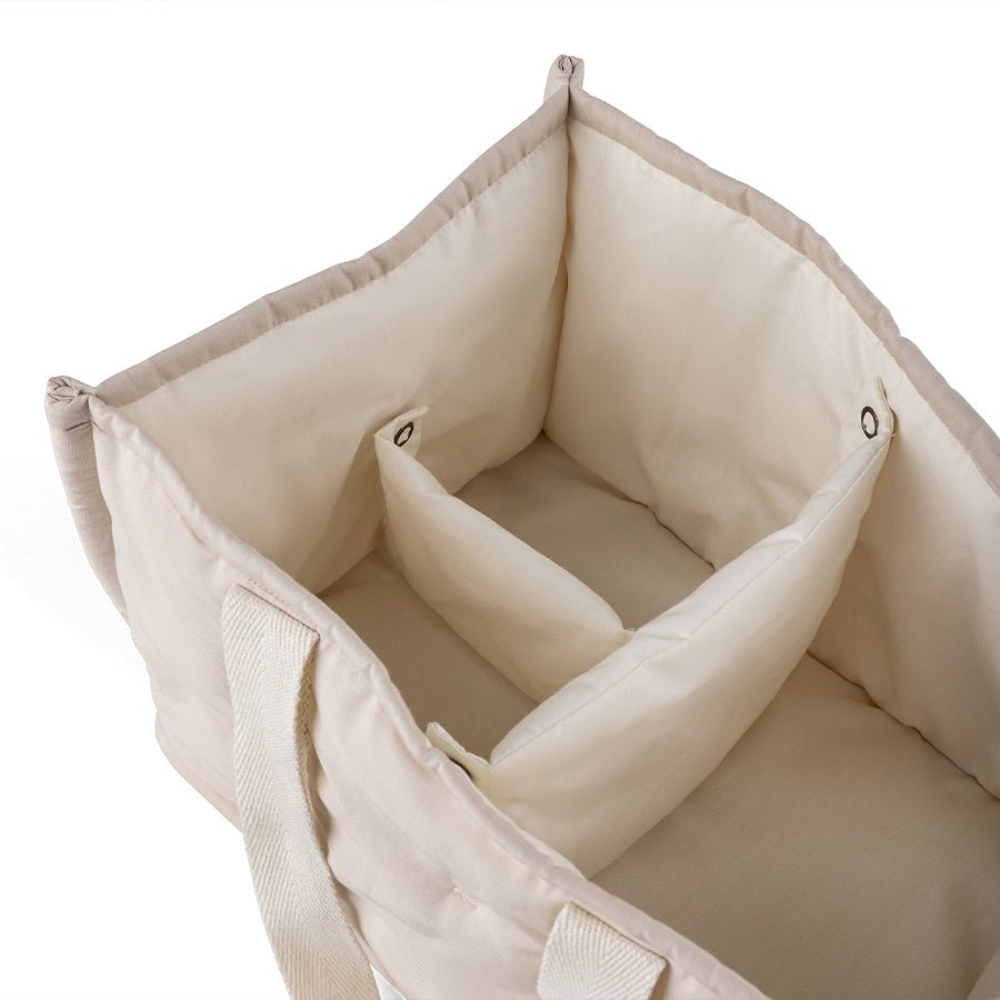 Pusleopbevaringskurv med Hanke i Morning Beige