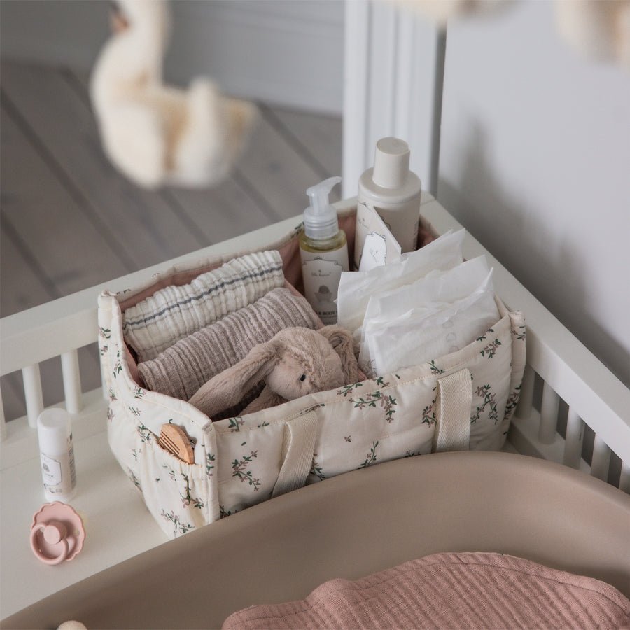 Pusleopbevaringskurv med Hanke i Powder Blossom